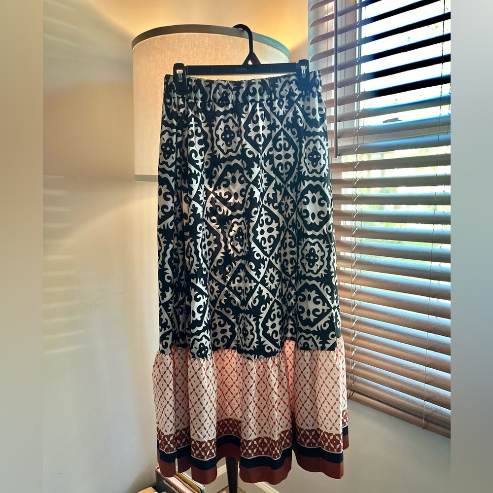 Boho-Chic Tribal Print Maxi Skirt